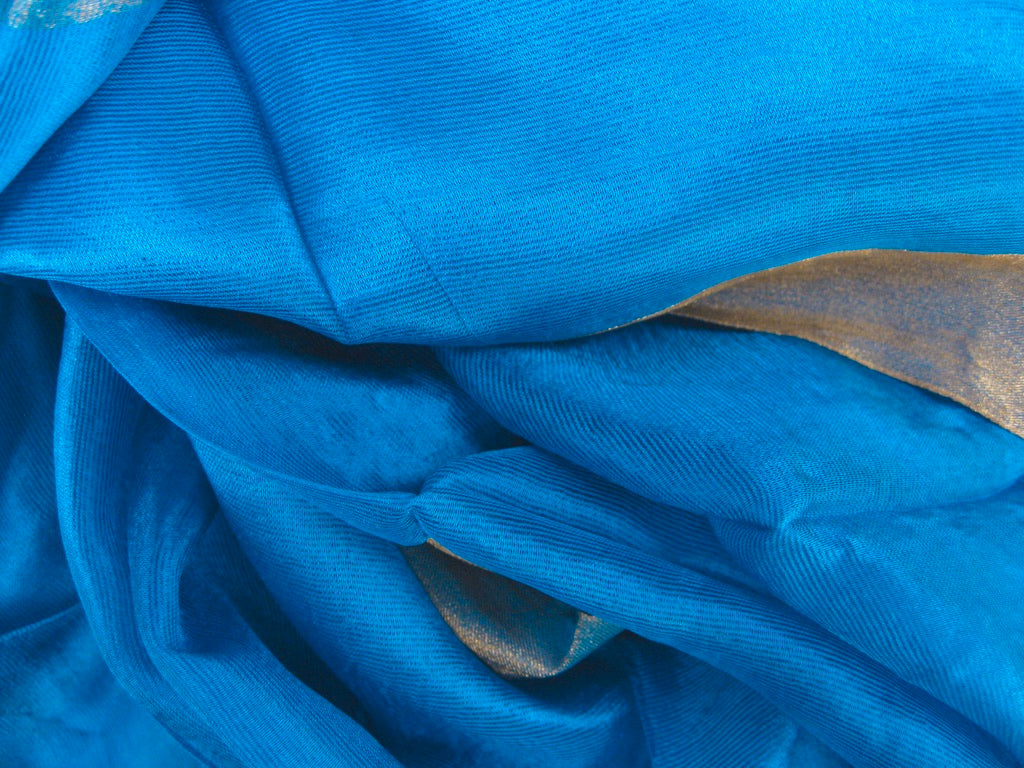 Royal peacock blue g whisper scarf Andrea Serrahn Serrahna