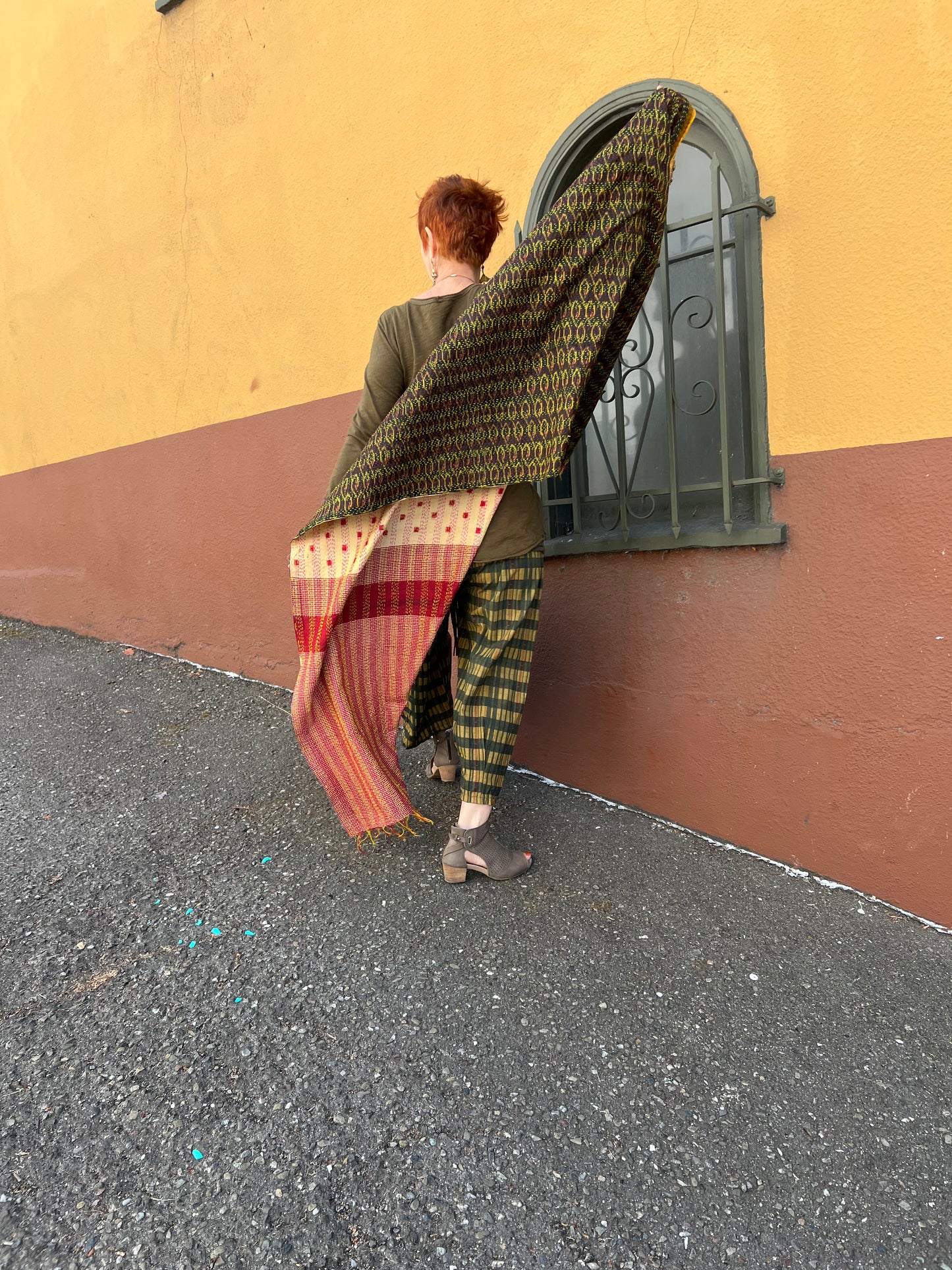 REVERSIBLE HAND-QUILTED SILK SHAWL