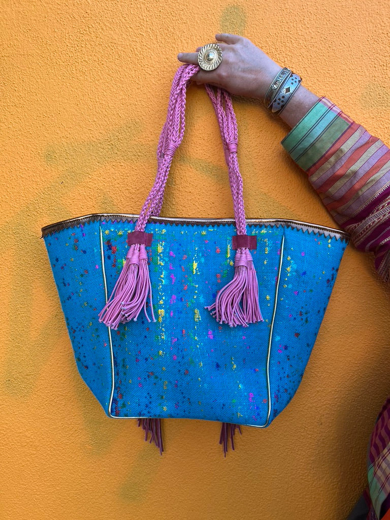 Hamsa tote bag with fringe Andrea Serrahn Serrahna