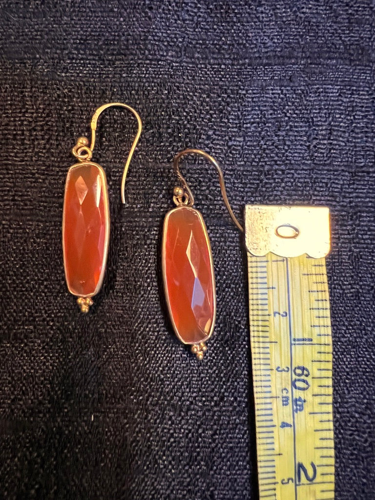 Carnelian long oval earrings Andrea Serrahn Serrahna