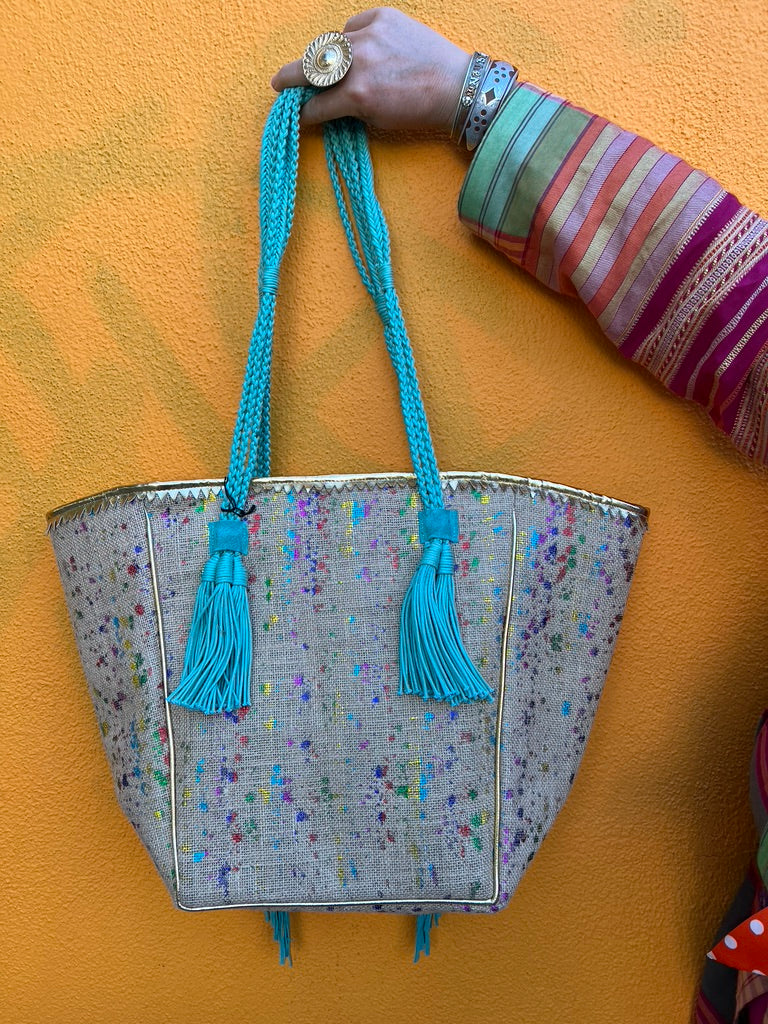Hamsa tote bag with fringe Andrea Serrahn Serrahna