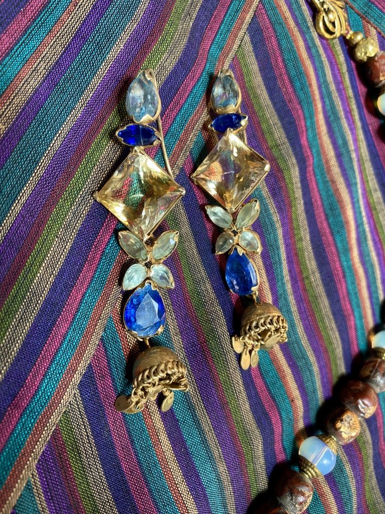 Pashmina shawl Cotton Kurti tunic Tapestry boots druzy necklace Andrea Serrahn Serrahna