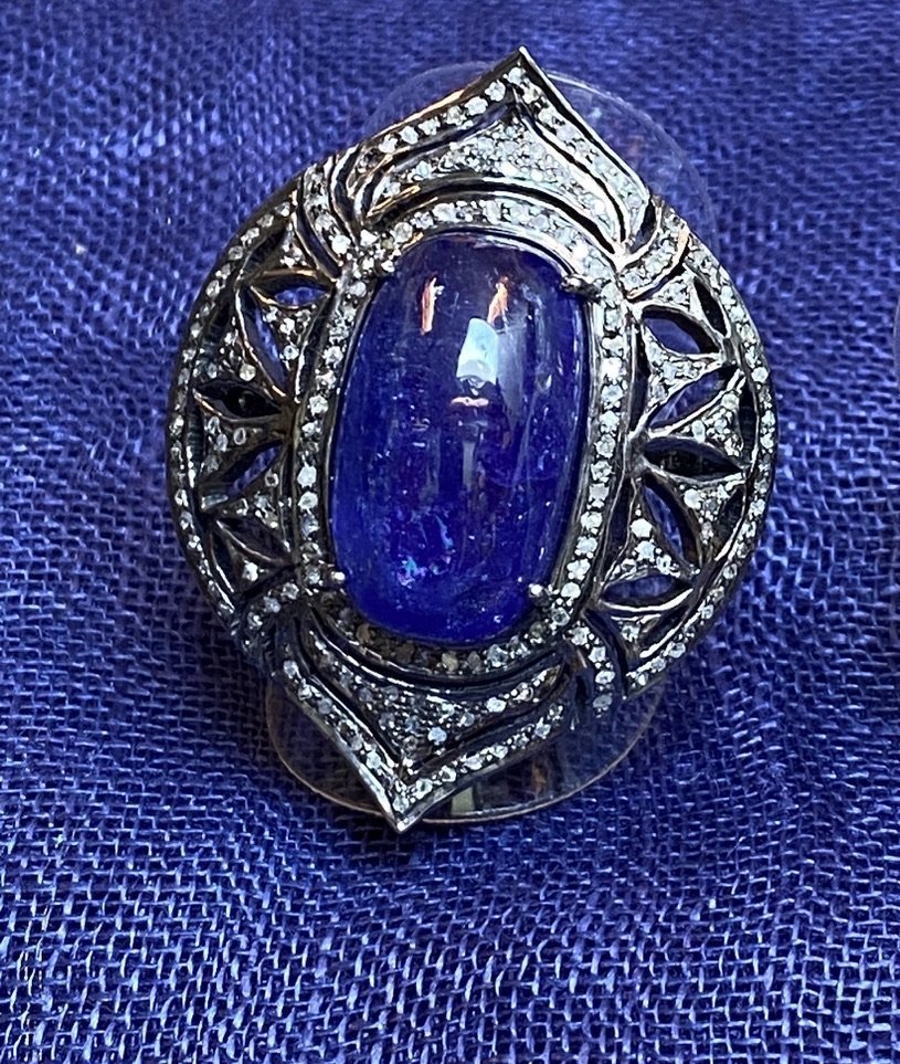 Tanzanite diamond pave ring Andrea Serrahn Serrahna