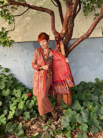 IKAT BROCADE PANEL COAT
