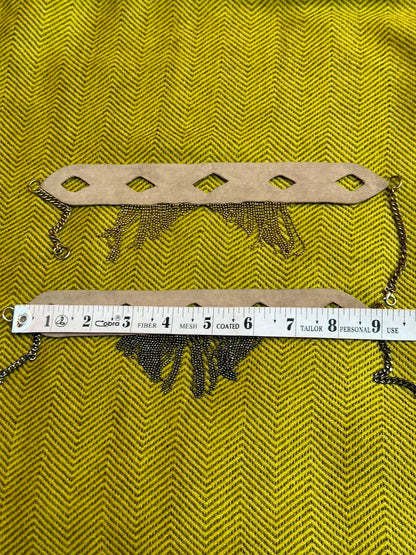 SLIM INTRICATE METAL BEAD & SEQUIN CHOKERS