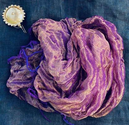 Violet Gold metallic angel scarf pure silk Andrea Serrahn Serrahna