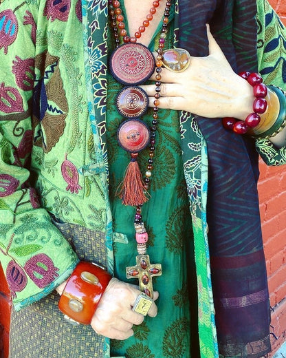 Suzani Coat Gujri Kantha Tapestry Coat Mix and Match Andrea Serrahn Serrahna Green