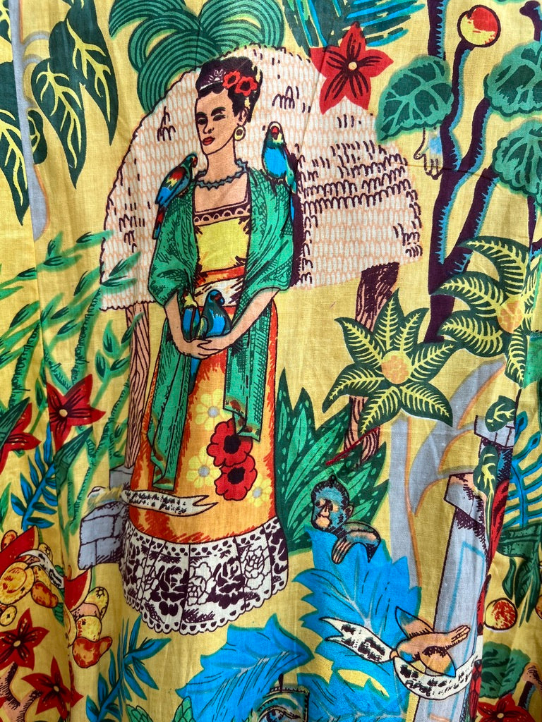 Frida Dress cotton print caftan dress tropical print Andrea Serrahn Serrahna