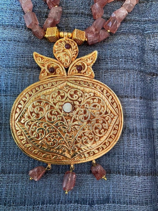 Repousse Indian pendant necklace Andrea Serrahn Serrahna