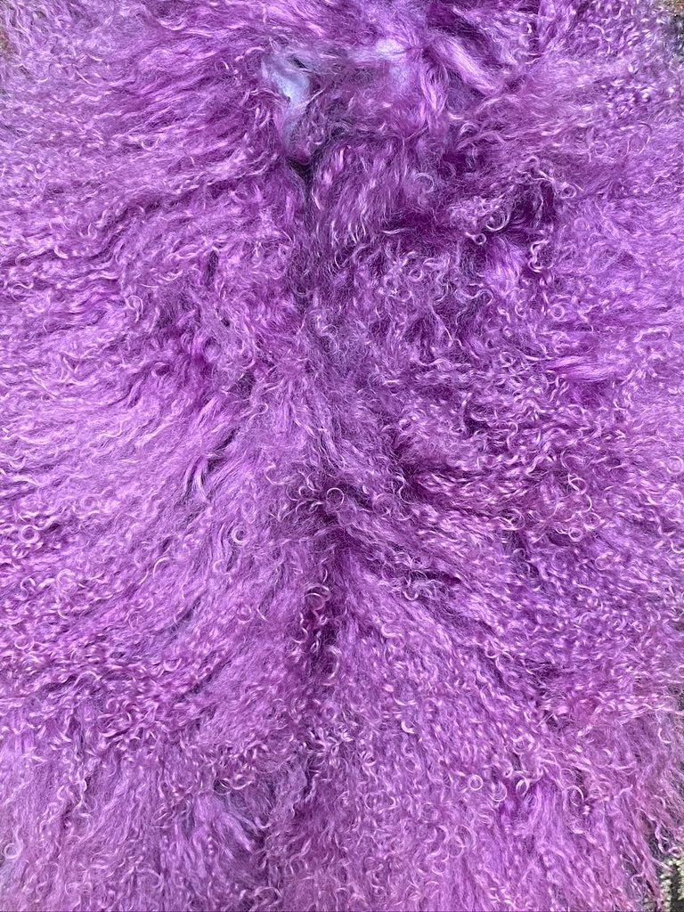 Lavender Mongolian fur collar Andrea Serrahn Serrahna