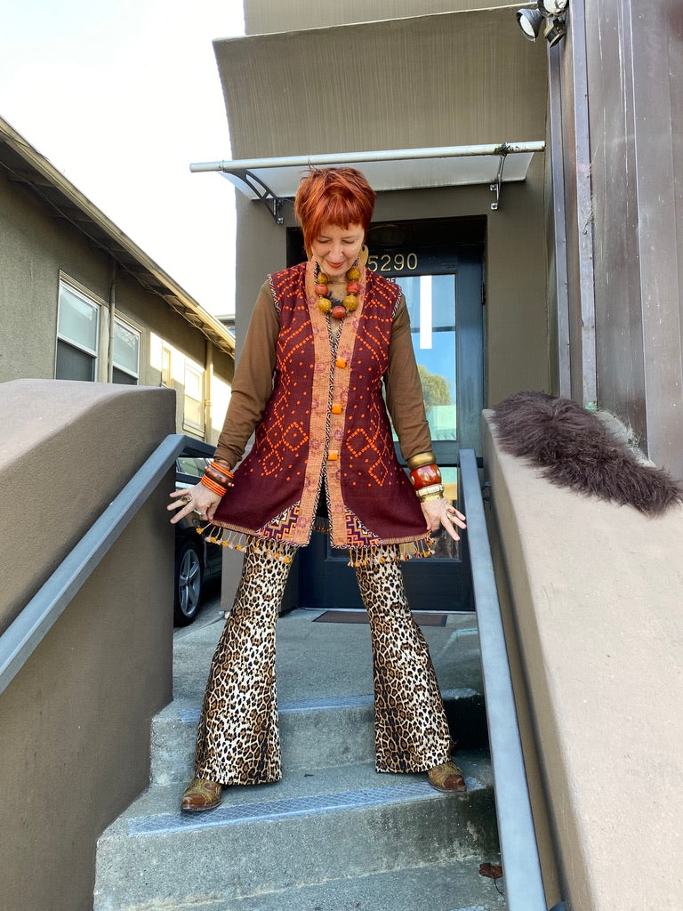 Wool vest Uzbekistan India hand crafted Andrea Serrahn Serrahna