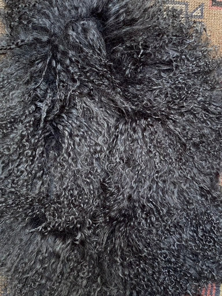 Charcoal Mongolian fur collar Andrea Serrahn Serrahna