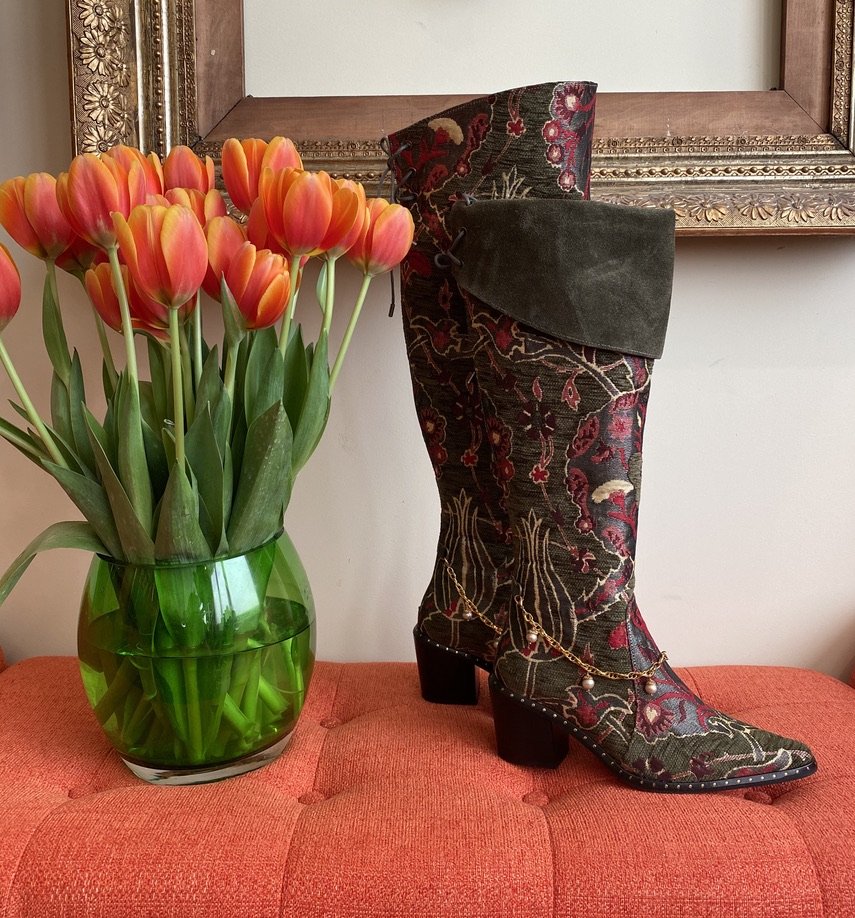 Red anatolian tip toe thru tulip boot Andrea Serrahn Serrahna