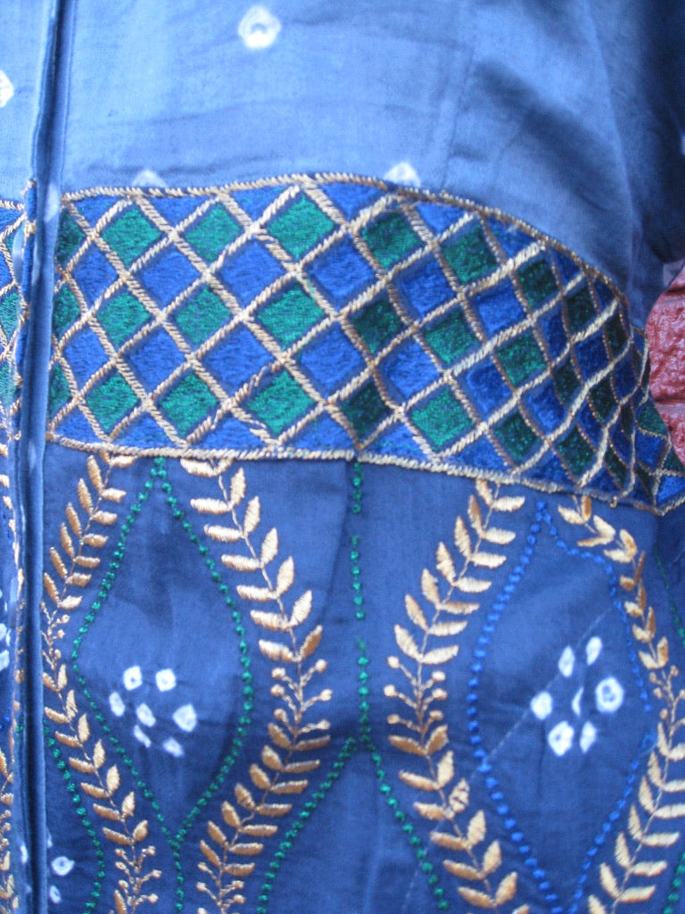 Lorelei dress soft hand dyed cotton hand embroidery button front duster dress Andrea Serrahn Serrahna