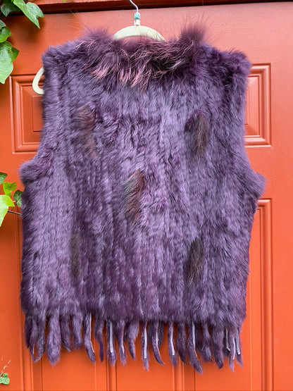 Dusty purple rabbit vest Andrea Serrahn Serrahna