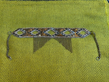 SLIM INTRICATE METAL BEAD & SEQUIN CHOKERS