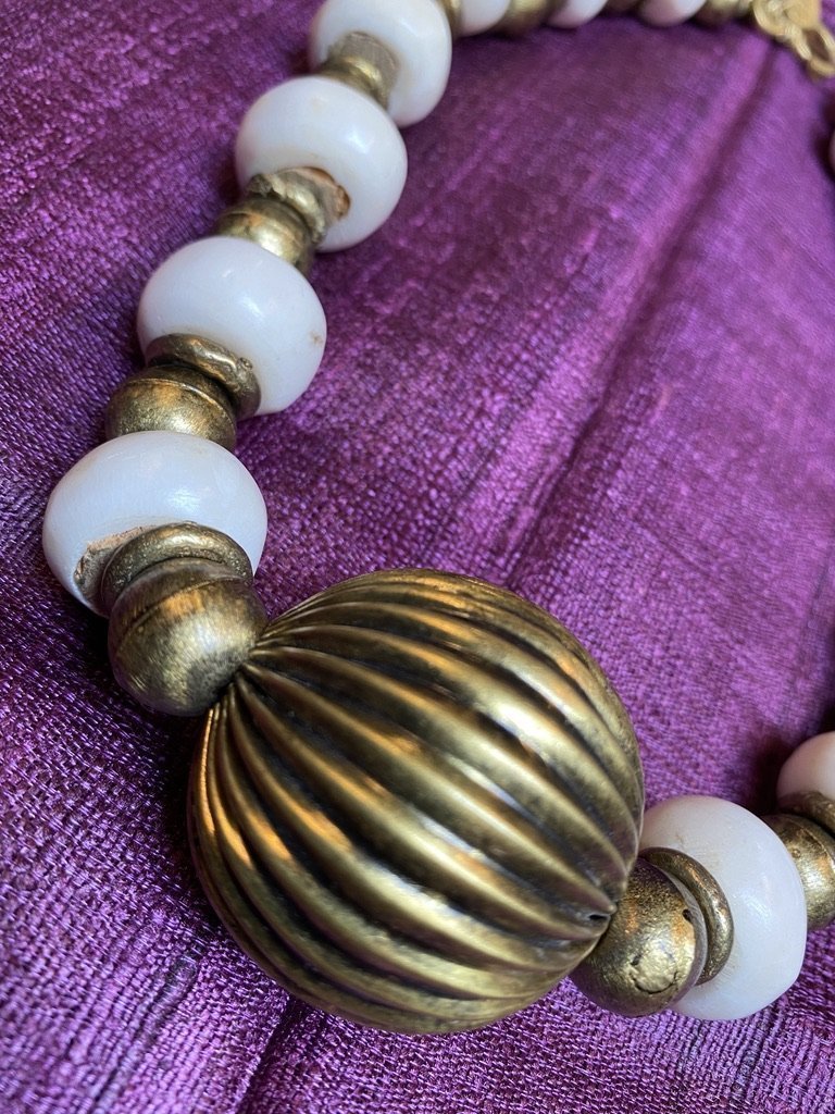 Africa bovine beads brass choker necklace Andrea Serrrahn Serrahna