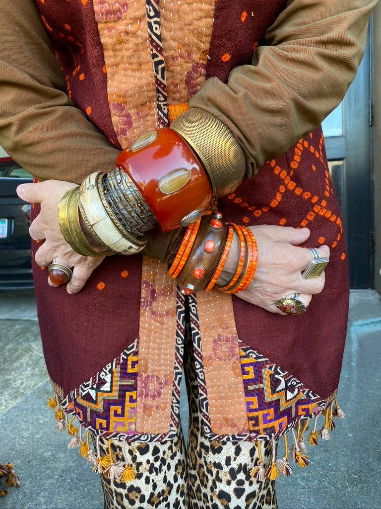Wool vest Uzbekistan India hand crafted Andrea Serrahn Serrahna