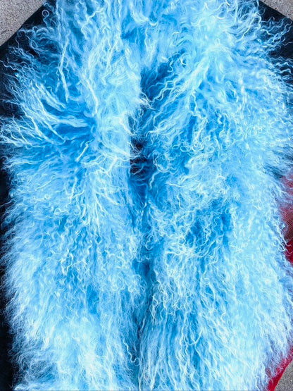 Mongolian fur collar baby blue Andrea Serrahn Serrahna