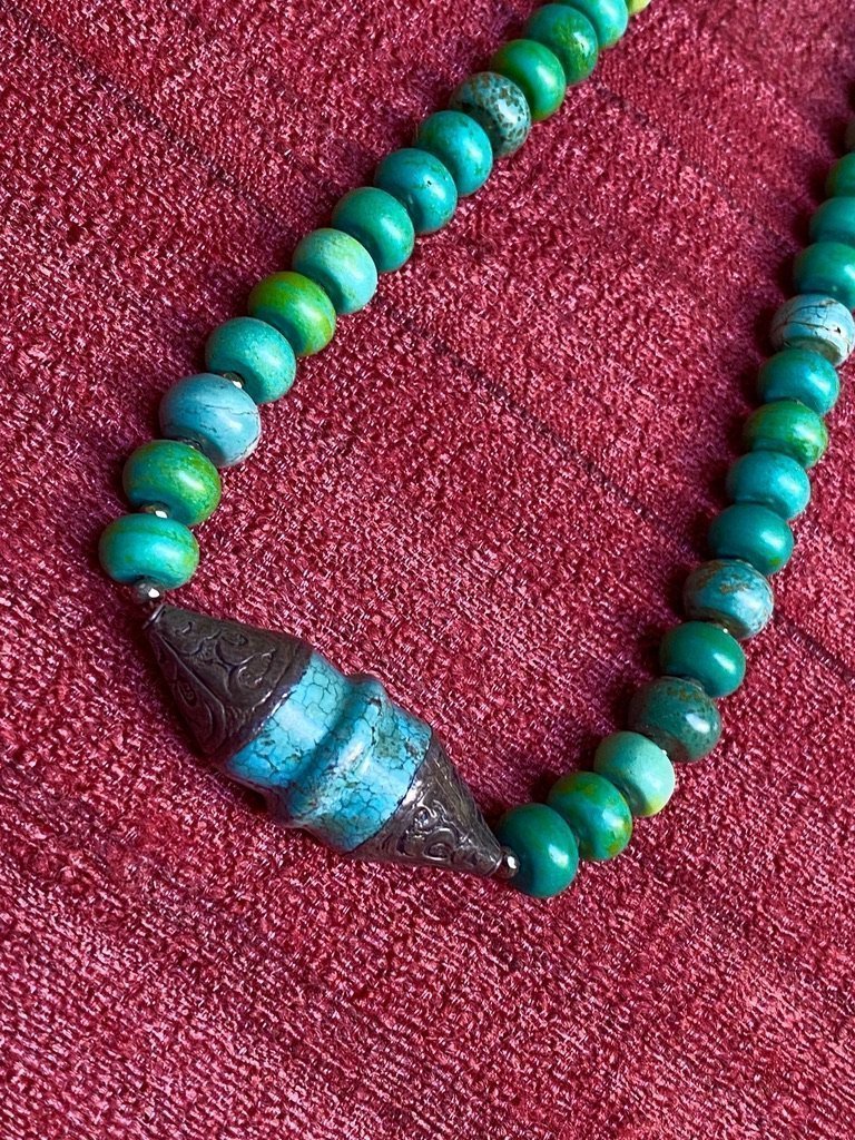 Taweez amulet turquoise necklace earrings Andrea Serrahn Serrahna
