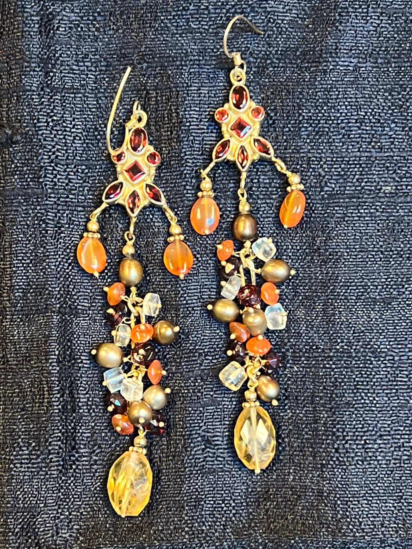 Carnelian multi stone earrings Andrea Serrahn Serrahna