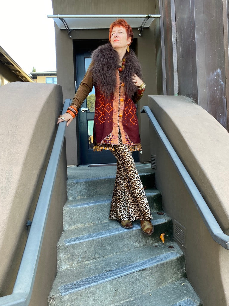 Wool vest Uzbekistan India hand crafted Andrea Serrahn Serrahna
