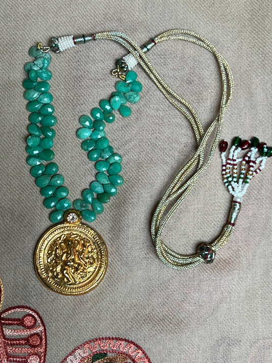 CHRYSOPRASE GANESH NECKLACE