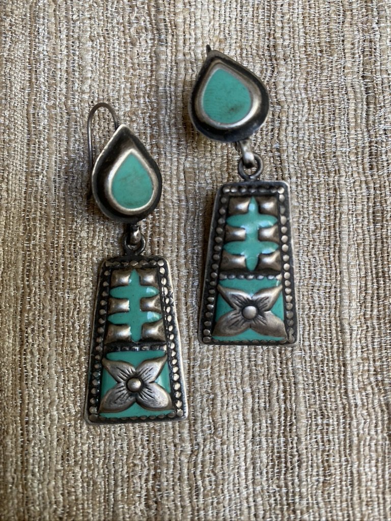 TRAPEZOID TURQUOISE EARRINGS