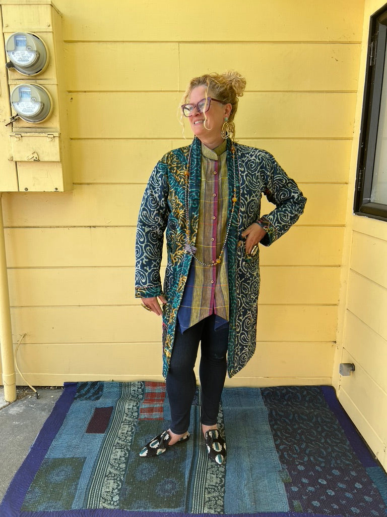 KUMAR COAT Quilted Kantha Perfection