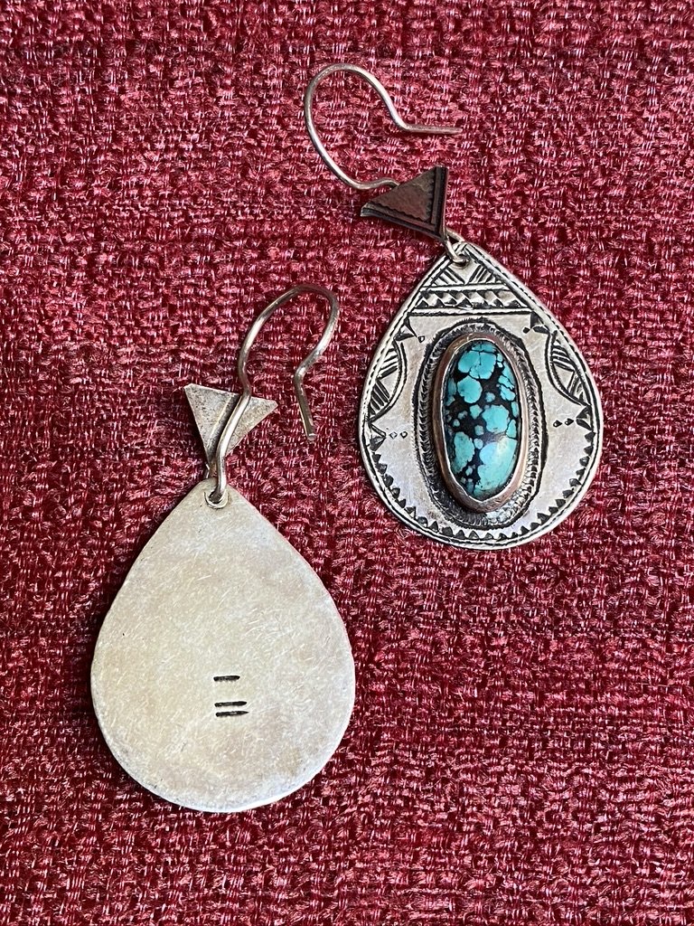 TUAREG PEAR TURQUOISE EARRINGS