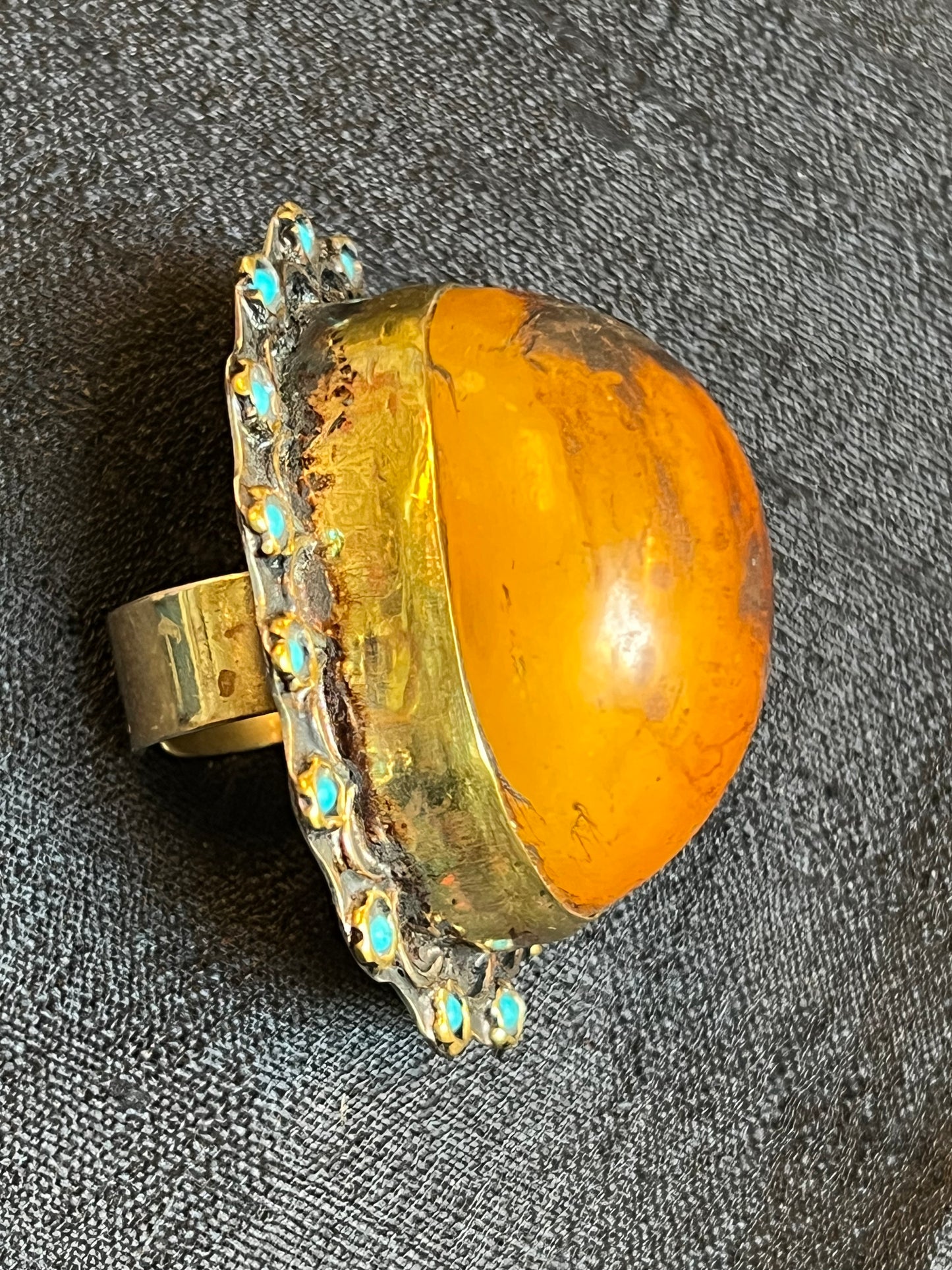 AMBER STATEMENT RINGS