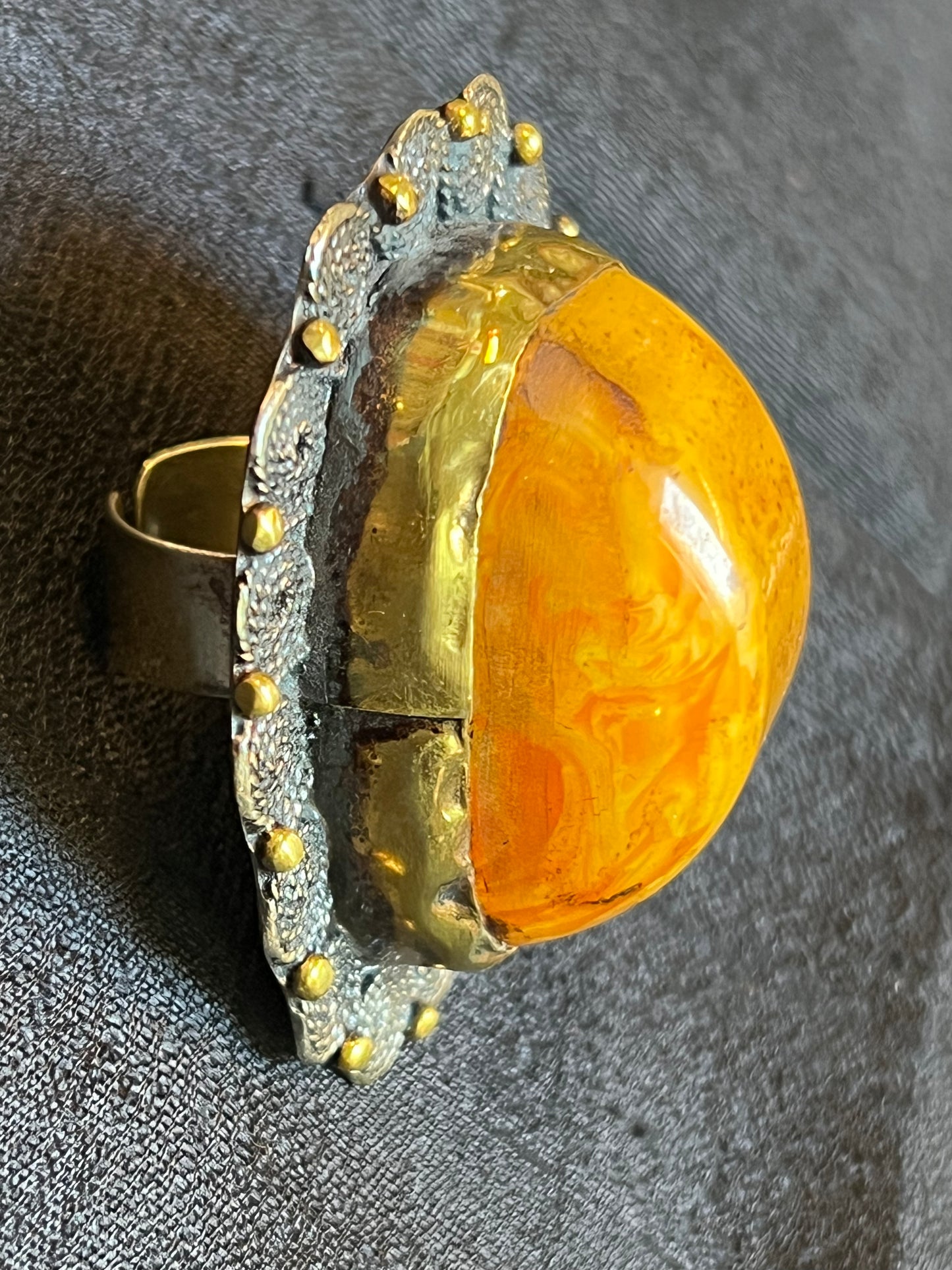 AMBER STATEMENT RINGS