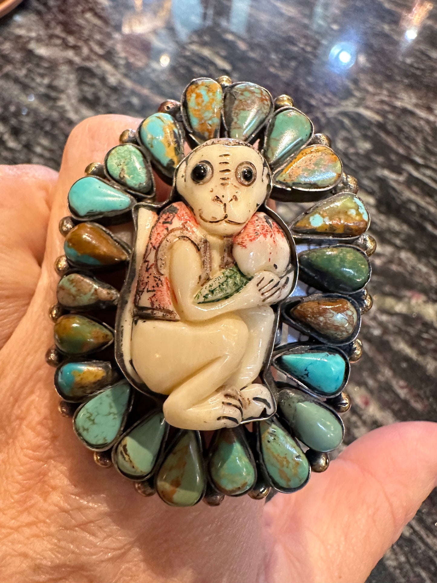 TRANQUIL MONKEY: Turquoise Portrait Ring