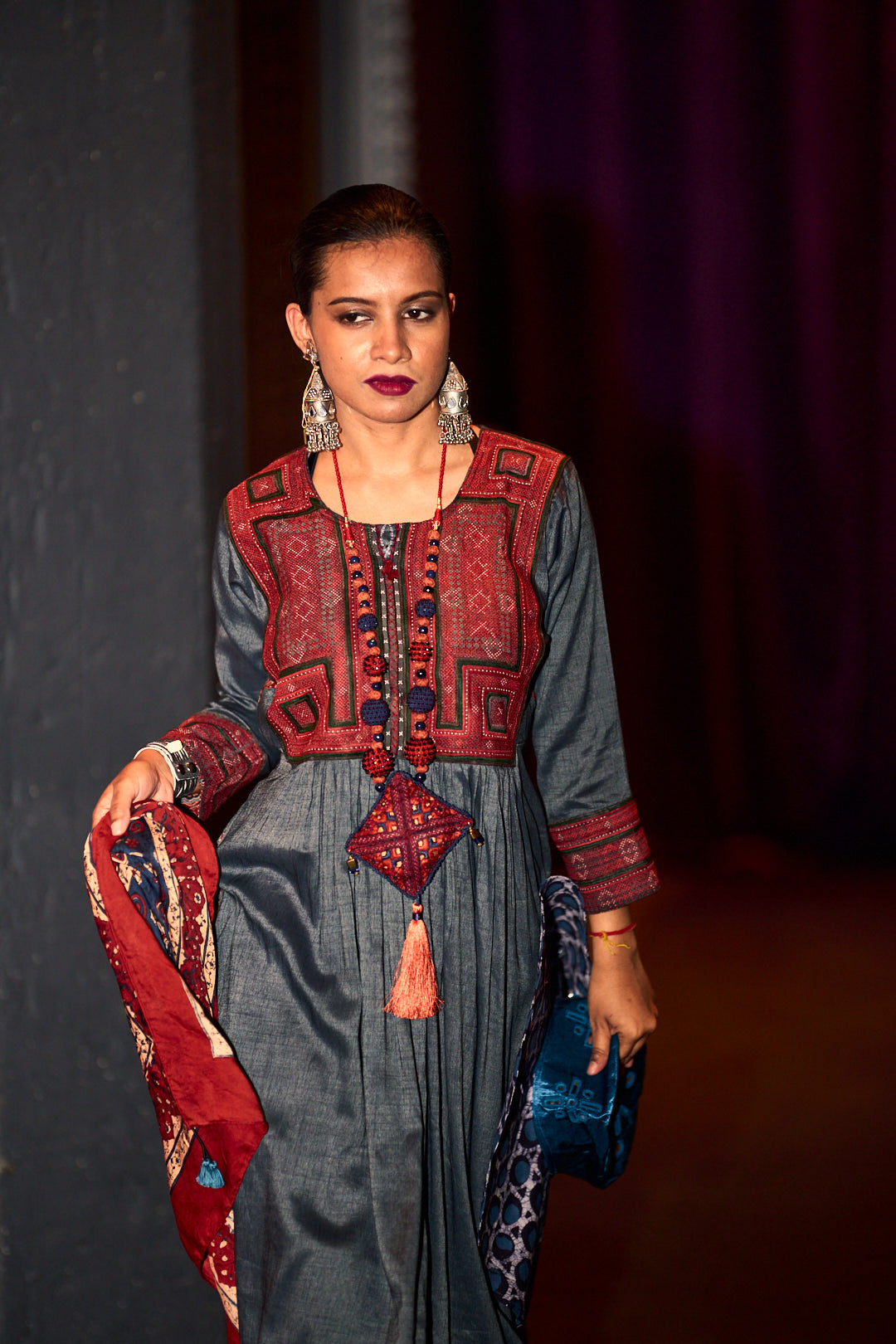 AFGHAN BLUE KAFTAN DRESS