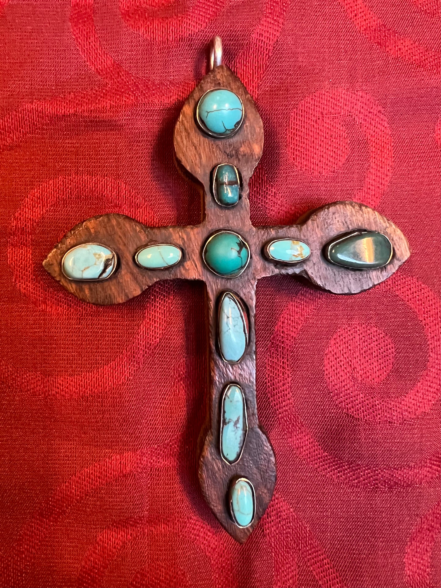 SMALL WOOD GEM STUDDED CROSSES