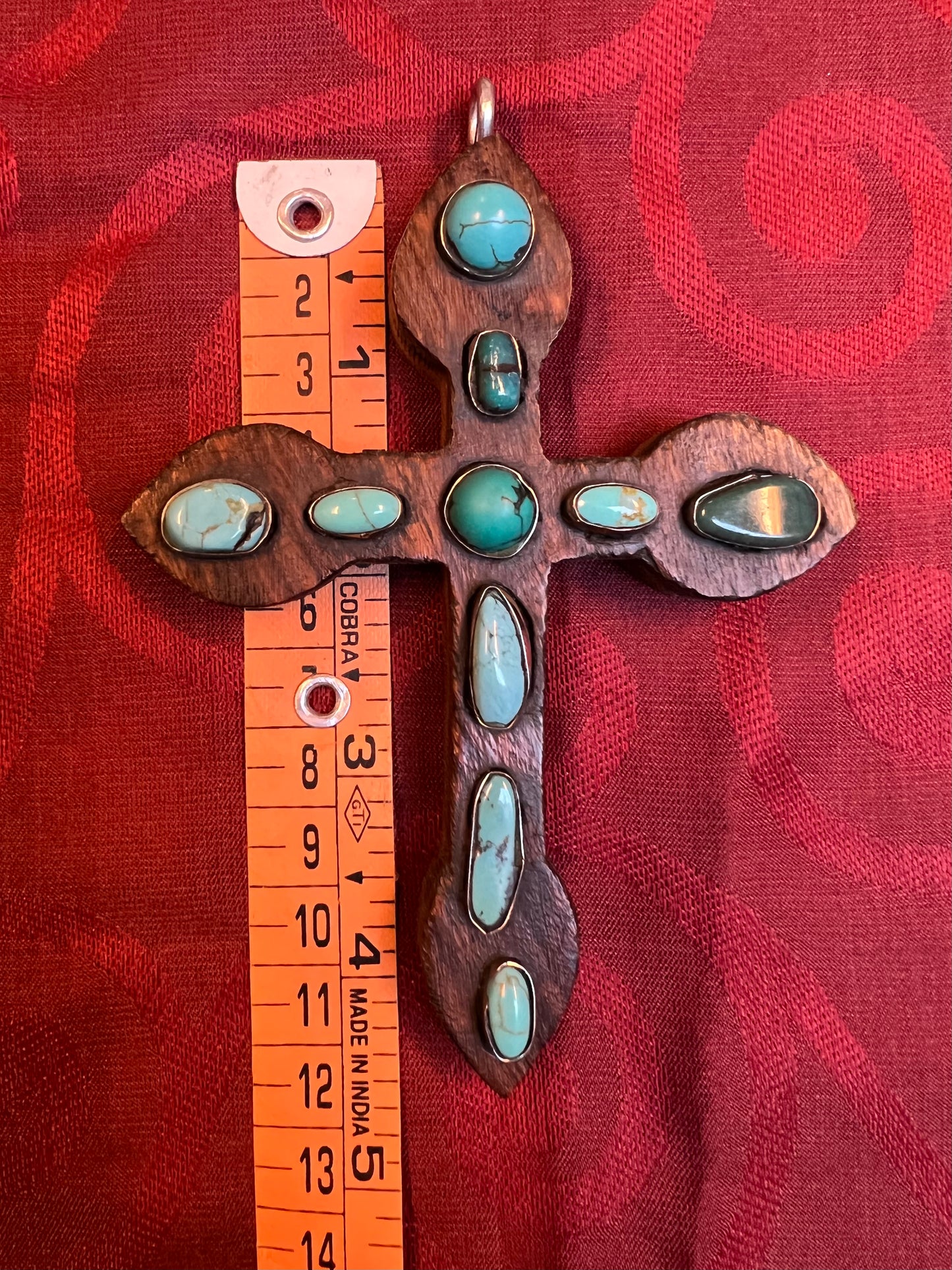 SMALL WOOD GEM STUDDED CROSSES